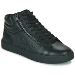 Calvin Klein Jeans HIGH TOP LACE UP W/ZIP MONO Couleur Noir