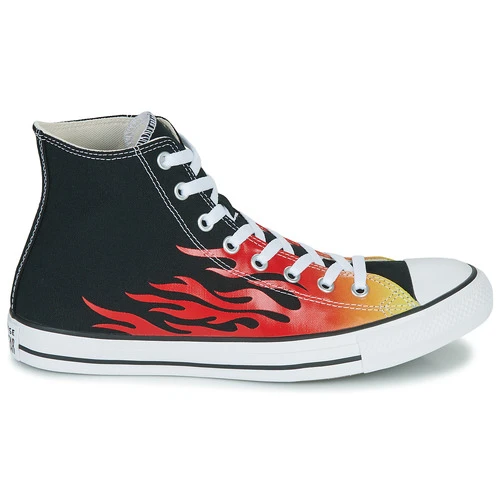 Converse CHUCK TAYLOR ALL STAR HI Couleur Rouge / Noir / Jaune 4 Converse CHUCK TAYLOR ALL STAR HI Couleur Rouge / Noir / Jaune – Image 2