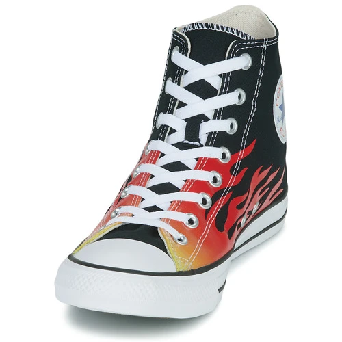 Converse CHUCK TAYLOR ALL STAR HI Couleur Rouge / Noir / Jaune 5 Converse CHUCK TAYLOR ALL STAR HI Couleur Rouge / Noir / Jaune – Image 3